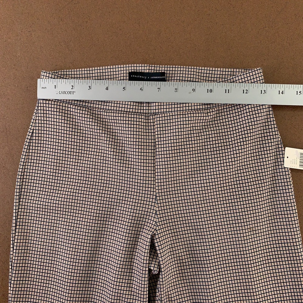 Sanctuary x Anthropologie Womens XS Neutral Check Pull On Flare Leggings NWT - Picture 7 of 10